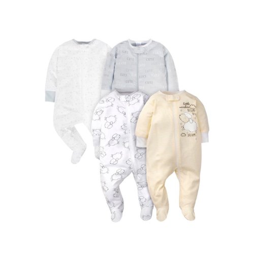 Gerber Baby Boy or Girl Gender Neutral Sleep 'N Play Footed Pajamas, 4-Pack
