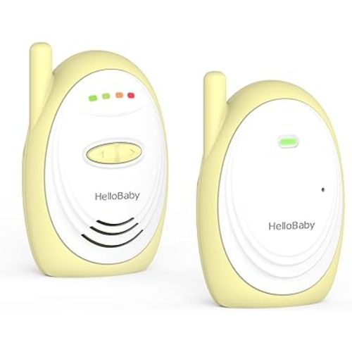 Hellobaby Audio Baby Monitor with 1000ft Range, Volume Control, Portable 2.4GHz Digital Wireless Baby Monitor, Audio Surveillance for Baby with High-Sensitivity Mic, USB Connection, HB168