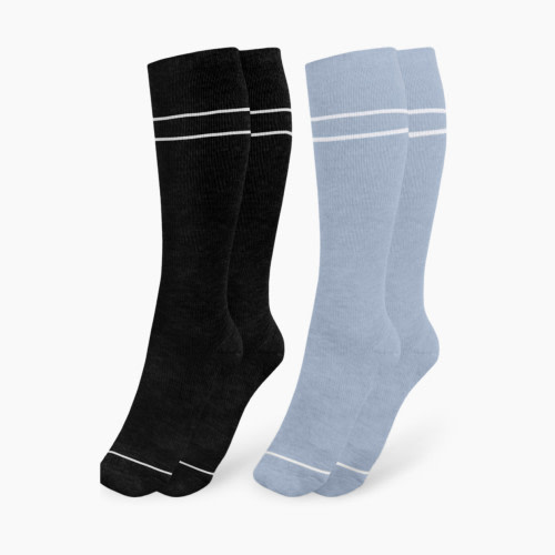Kindred Bravely Premium Maternity Compression Socks (2-Pack) - Stone Blue And Black, Regular