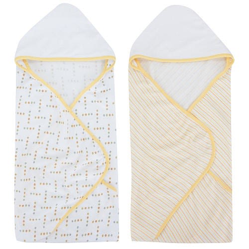 Babies R Us Neutral 2 Pack Basic Hooded Towel
