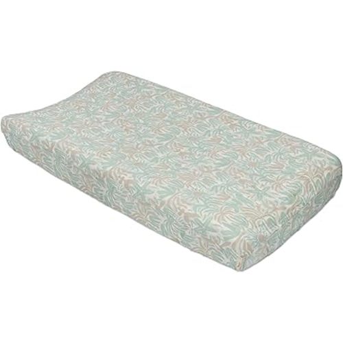 Crane Baby Changing Pad Cover, 100% Cotton Sateen Exterior Change Pad Cover, Beach Life Theme, 16" x 32", Fitted Changing Pad Covers, Changing Table Pad Cover For Nursery, Baby Registry or Shower Gift