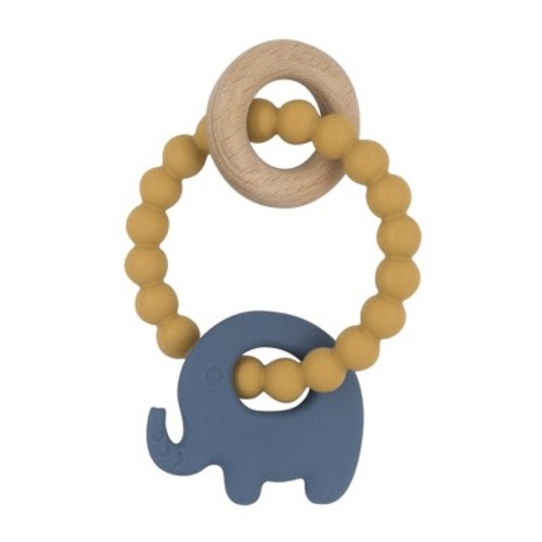 Living Textiles|PLAYGROUND Silicone Elephant Teether Steel Blue