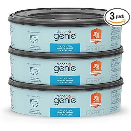 Diaper Genie Bags Refills 270 Count (Pack of 3) with Max Odor Lock | Holds Up to 810 Newborn Diapers