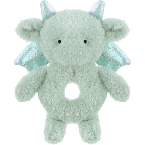 Apricot Lamb Baby Dragon Dinosaur Soft Rattle Toy, Plush Stuffed Animal for Newborn Soft Hand Grip Shaker Over 0 Months (Dragon, 6 Inches)