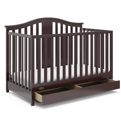 Graco Solano 4-in-1 Convertible Baby Crib with Drawer, Espresso
