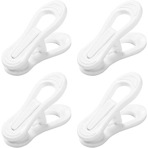 20 Pcs Multi-Purpose Clips for Hangers, White Clothes Hanger Clips, Standard Plastic Hanger
