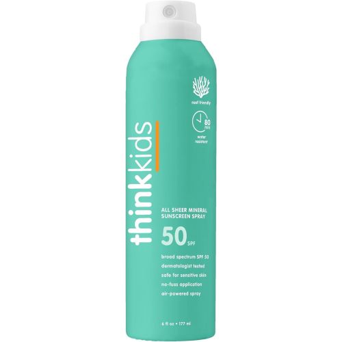 Thinksport Kids Sunscreen Spray Mineral Sunscreen SPF 50 6 Fl Oz