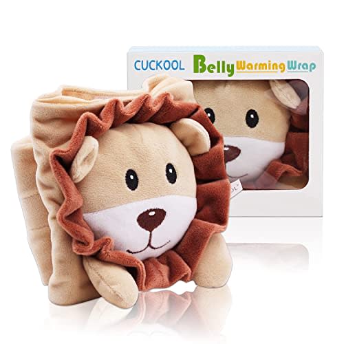 Baby Colic and Gas Relief, Heated Tummy Wrap for Newborns Belly Relief by Soothing Warmth, Baby Heating Pad Swaddling Belt Relief & Soothe Gas, Colic and Upset Stomach in Babies and Toddlers (Lion)