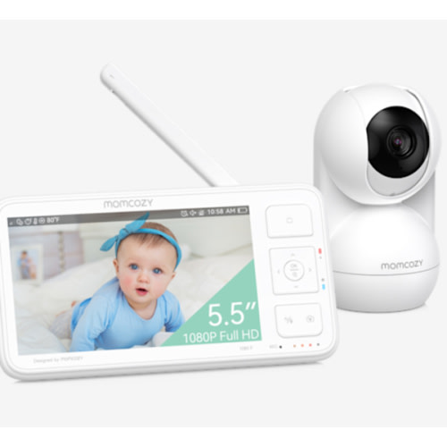 Momcozy Video Baby Monitor, 5.5” 1080P Full HD Baby Monitor with Camera No WiFi, Infrared Night Vision, 5800mAh 120-hrs Battery, ECO, VOX, 2-Way Audio, 1640ft Range, Record and Rewind Locally, BM03