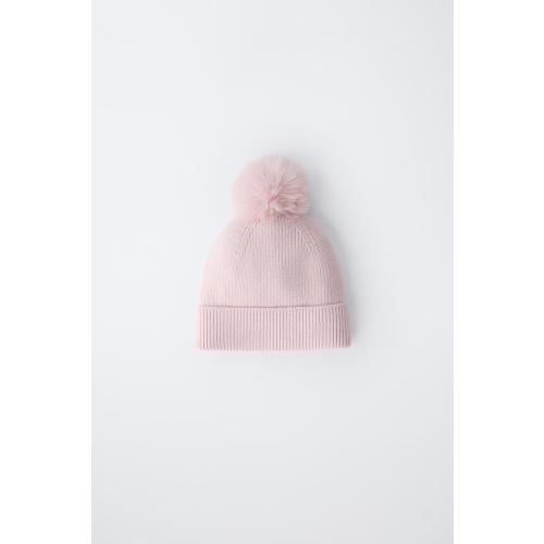 KNIT POMPOM HAT - Pink | ZARA United States