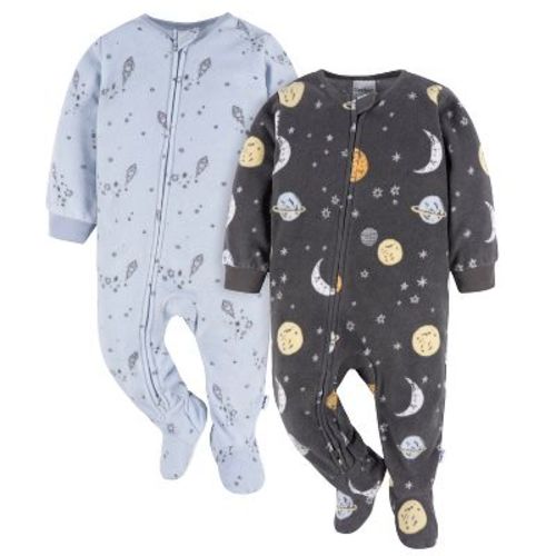 Gerber Baby Boys' Blanket Sleepers, Dinos & Wide Stripe, 2-pack, 6-9 Months