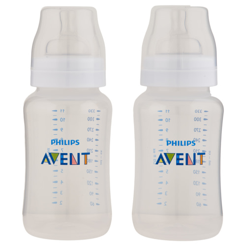 Philips Avent Anti-Colic Baby Bottles Clear 11 oz 2 Ct