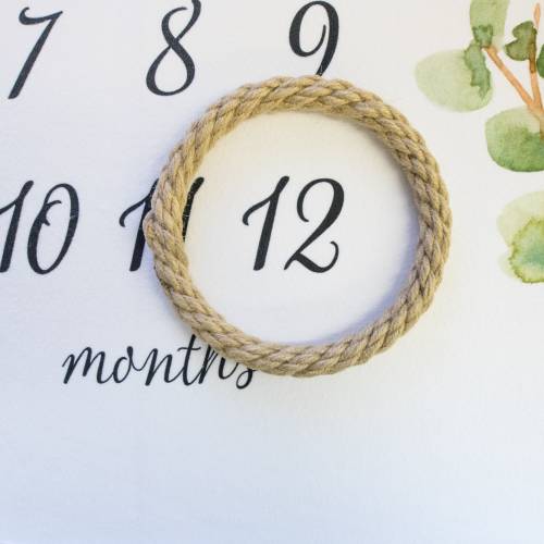 Rope Milestone Marker, Baby Milestone Blanket Marker, Rope Wreath Milestone Marker, Mini Wreath, Baby Shower Gift, Photo Prop, Month Marker