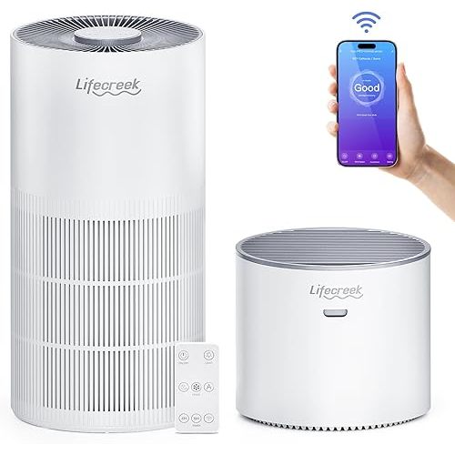 Air Purifier And Humidifier Combo For Large Room Up to 1084 Ft², 3-Stage Filter Humidifier and Air Purifier in One With WIFI & Remote Control - 22Db(Humidification cannot be used alone)
