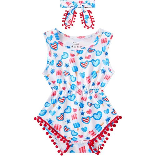 BFUSTYLE Baby Girl Clothes 0-24 Months Outfit Sleeveless Infant Romper Bodysuit with Headband