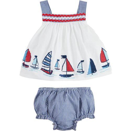 Mud Pie Baby Girls' Mud Pie Children's Sailboat Pinafore Set