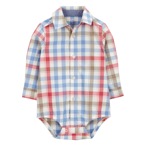 Baby Plaid Long-Sleeve Bodysuit - Plaid - OshKosh | Carter's