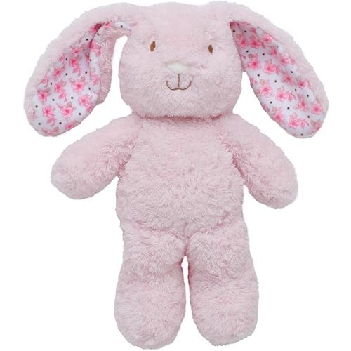 Plush 10 inch Bunny Stuffed Animal with Floppy Ears, Pink Floral