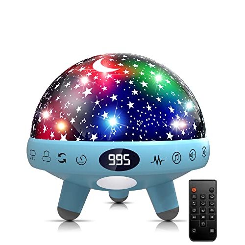 YACHANCE Night Light for Kids Room with Sound Machine Baby Night Light Star Projector White Noise Machine for Sleeping Soother Nursery Lamp 9 Natural Sounds 20 Lullabies with Remote Timer