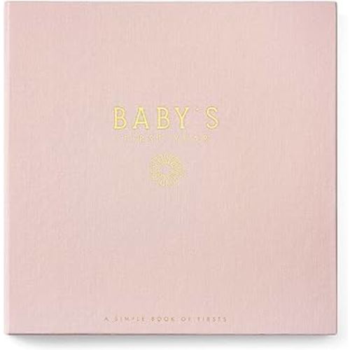 Lucy Darling Linen Covered Luxury Baby Memory Book - First Year Journal Album Photo Book To Capture Precious Memories - Keepsake Pregnancy Baby Record Book For Girl (Wildflower Meadow)
