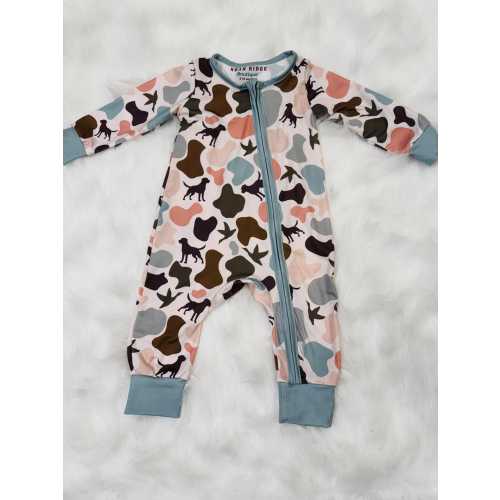Dog, Duck, and camo romper