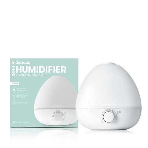 Frida Baby 3-in-1 Humidifier, Vaporizer for Infants & Kids, Essential Oil Diffuser, Nightlight, 0.5 Gallon, White