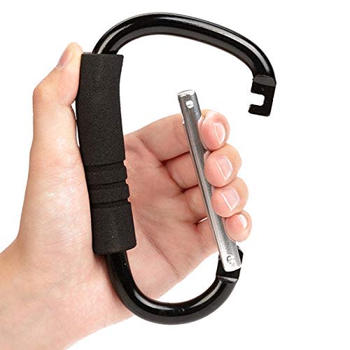 Funbliss Stroller Hooks by Baby,2 Pack Convenient Organizer Hook Bag Clips to Diaper Bags Clothing,Purses,Groceries,Great Hook Set for Mommy When Walking or Shopping(Black)