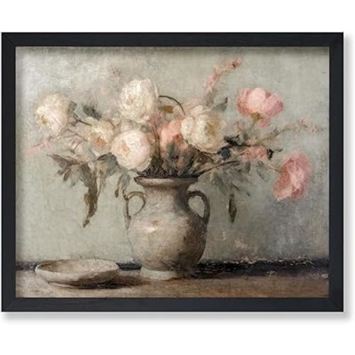 Poster Master Vintage Still-life Roses Painting Poster - Retro Flower Print - Floral Art - Gift for Him, Her & Florist - Aesthetic Decor for Dorm, Living Room or Flower Shop - 11x14 UNFRAMED Wall Art