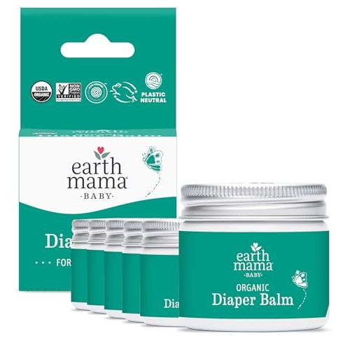 Earth Mama Organic Diaper Balm 2-Ounce | Diaper Cream for Baby | EWG Verified, Petroleum & Artificial Fragrance-Free with Calendula for Sensitive Skin (6-Pack)