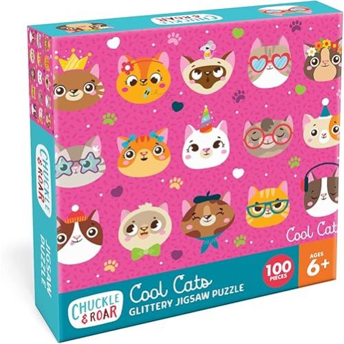 Chuckle & Roar Educational Jigsaw 100 PC Puzzle Cool Cats Edition