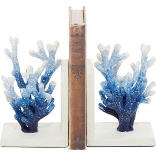 WILLOW ROW Blue Metal Ombré Coral Bookend - Set of 2 | Nordstromrack