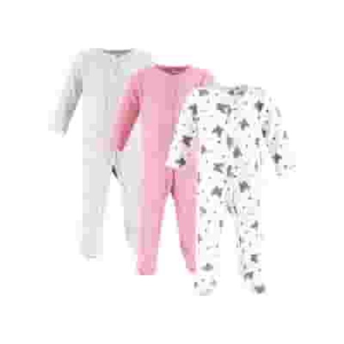 Hudson Baby Long Sleeve Sleep and Play, 3-Pack, Newborn-9 Months