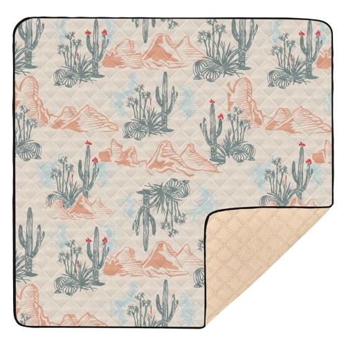 Western Desert Cactus Baby Play Mat Infant Foldable Playmat Crawling Mat 50x50 Mat