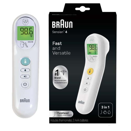 Braun 3-in-1 No Touch Forehead Thermometer, Suitable for Child & All Ages, BNT100US, White
