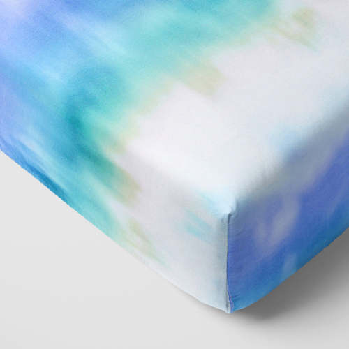 Blue Cosmic Mist Fitted Crib Sheet | Little Sleepies