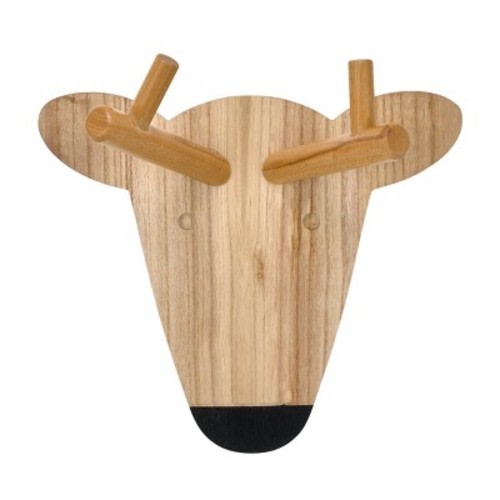 Little Love by NoJo Deer Head with Antlers Natural Wood Nursery Wall Decor