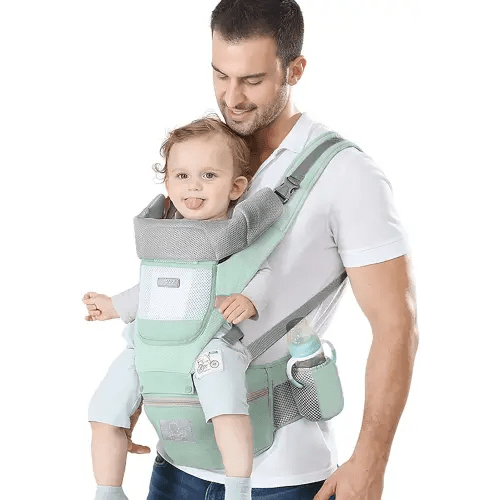 Baby Carrier Ergonomic Infant Carrier with Hip Seat Kangaroo Bag Soft Baby Carrier Newborn to Toddler 7-45lbs Front and Back Baby Holder Carrier for Men/Women Dad Mom