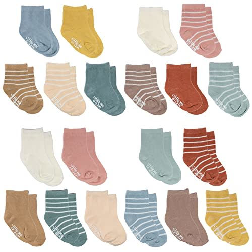 Little Me 20-Pack Newborn Baby Infant & Toddler Unisex Socks, For Baby Girl or Boy, 0-12 & 12-24 Months, Assorted Size Pack