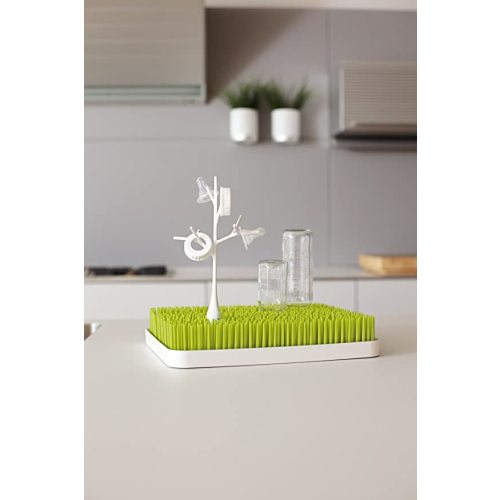 Boon Baby Bottle Drying Rack Bundle - Countertop Rack, Cleaning Brushes, and Drying Rack Accessory - Green - Drying Rack + Cleaning Set + Rack Accessory
