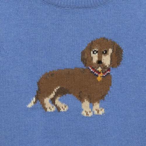 Little Dachshund Dog Sweater, Sky Blue - Trotters London | Maisonette