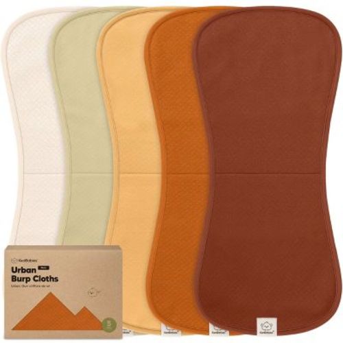 Keababies 5pk Organic Quin Baby Burp Cloths For Boys, Girls, Large Absorbent Cotton Burping Cloths For Babies, Newborns (sahara)