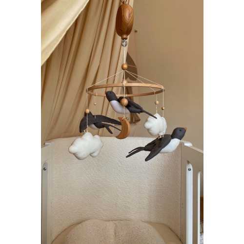 swallows crib mobile boy Mobile bebe Nursery mobile New mom gift basket Crochet baby mobile