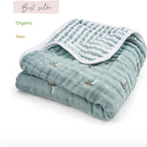 aden + anais Organic Cotton Muslin Blanket in Sailing Seas
