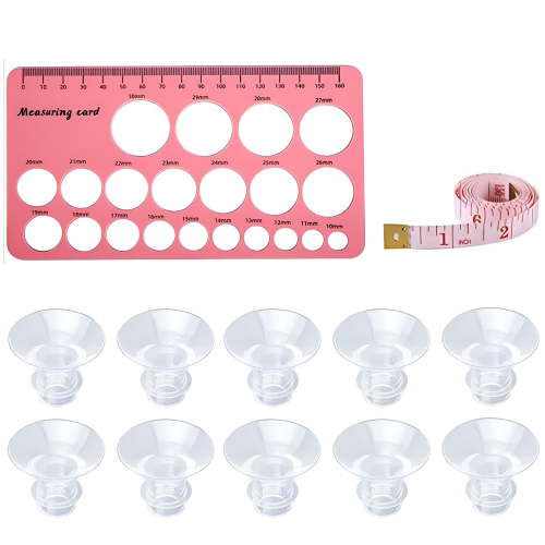 XIRQI Flange Sizing Kit Upgrade,10Pcs 13/15/17/19/21Mm Flange Inserts,Compatible with Most 24Mm Wearable Breast Pumps,24Mm Tunnel Reduction to Other Correct Size