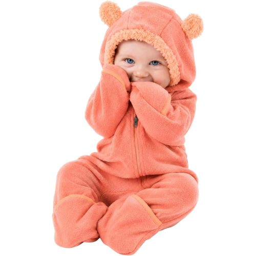 Cuddle Club Fleece Baby Bunting Bodysuit – Infant One Piece Kids Hooded Romper Outerwear Toddler Jacket