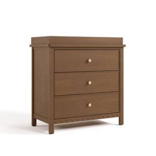 Sasha Hazelnut 3 Drawer 35.47 in. Wide Dresser with Changing Topper