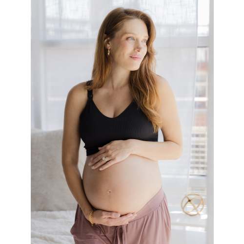 Mia Maternity & Nursing Lounge Bra | Black - Kindred Bravely