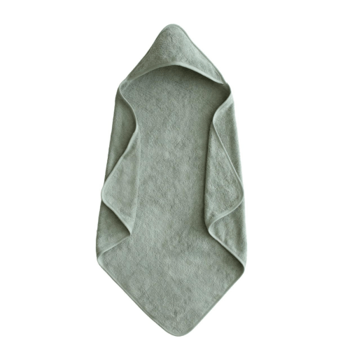 Organic Cotton Baby Hooded Towel, Moss