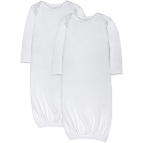 HonestBaby 2-Pack Sleeper Gowns Layette Sets 100% Organic Cotton for Newborn Baby Boys, Girls, Unisex