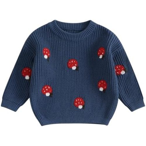 Toddler Baby Knit Sweaters Oversized Long Sleeve Embroidery Shirt Top Newborn Infant Cute Fall Winter Clothes